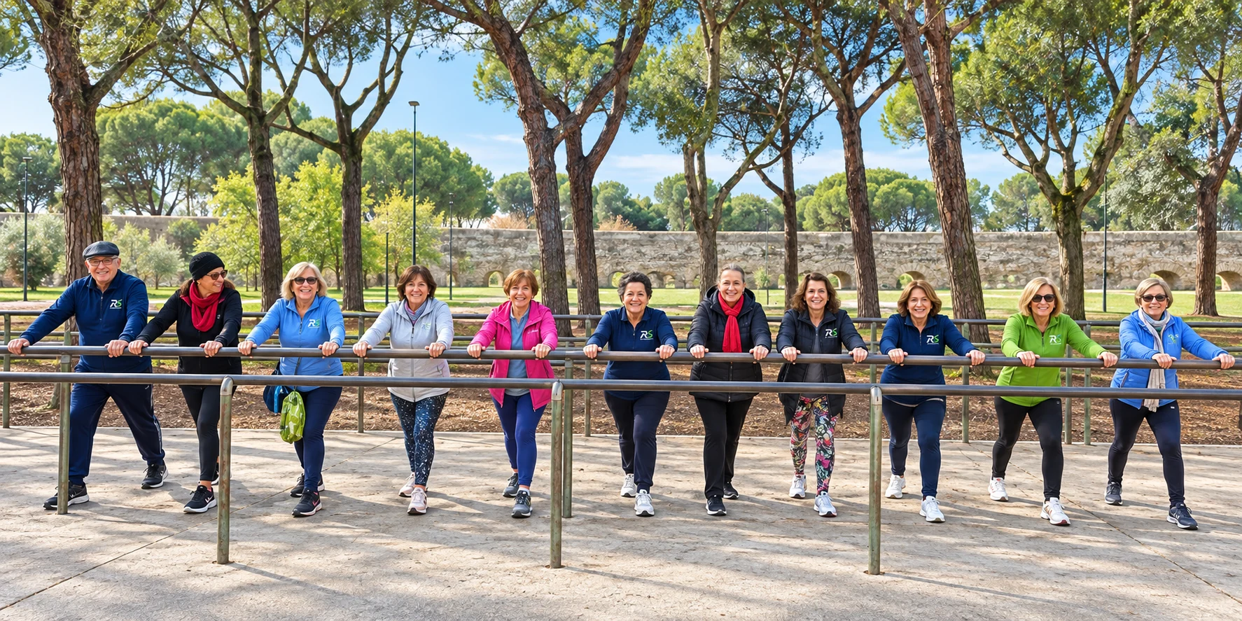Partecipanti durante gli esercizi alla pista di pattinaggio del Parco degli Acquedotti
